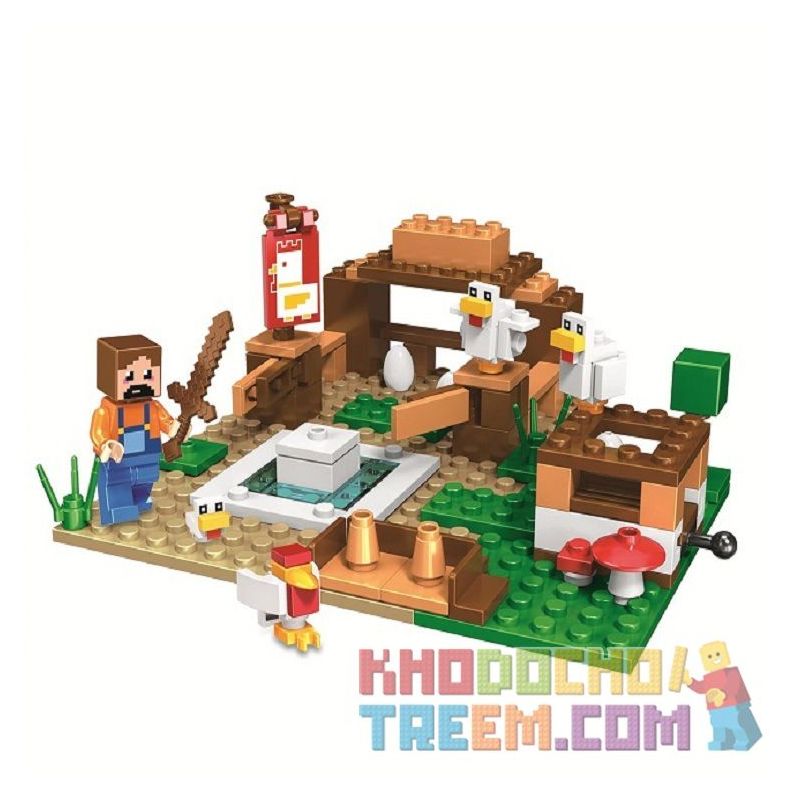 Bela 10951 Lari 10951 non Lego CẢNH NHỎ bộ đồ chơi xếp lắp ráp ghép mô hình Minecraft MY WORLD Game Xây Dựng 123 khối