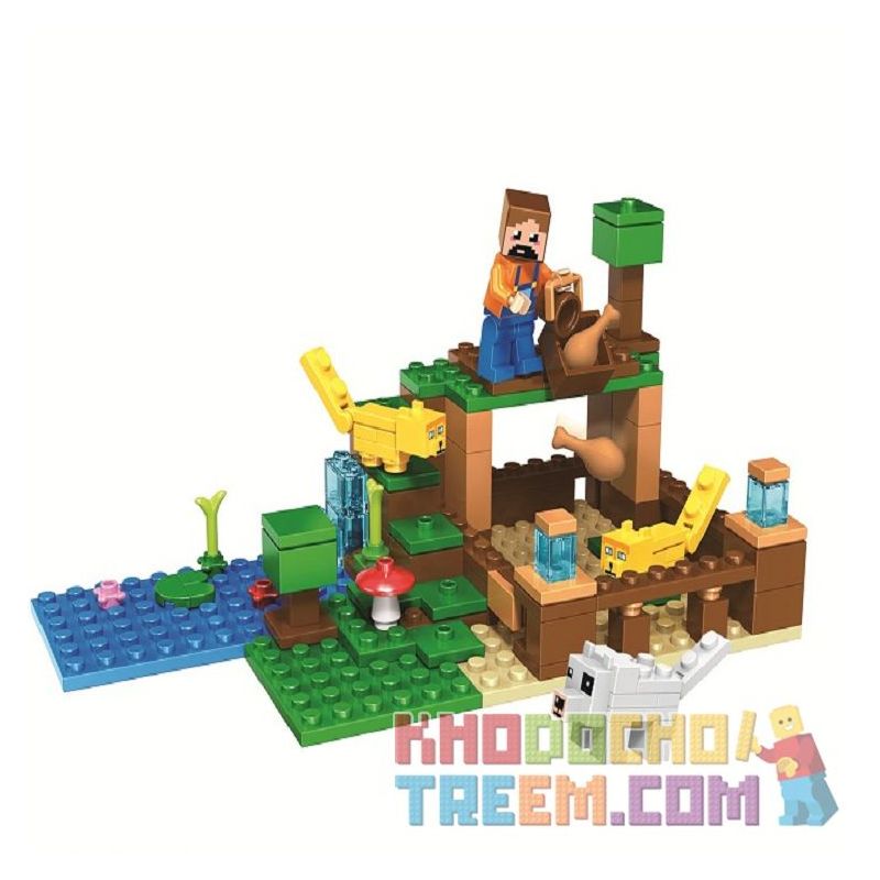Bela 10953 Lari 10953 non Lego CẢNH NHỎ bộ đồ chơi xếp lắp ráp ghép mô hình Minecraft MY WORLD Game Xây Dựng 122 khối