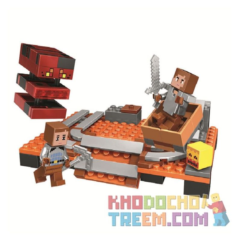 Bela 10958 Lari 10958 non Lego CẢNH NHỎ bộ đồ chơi xếp lắp ráp ghép mô hình Minecraft MY WORLD Game Xây Dựng 132 khối