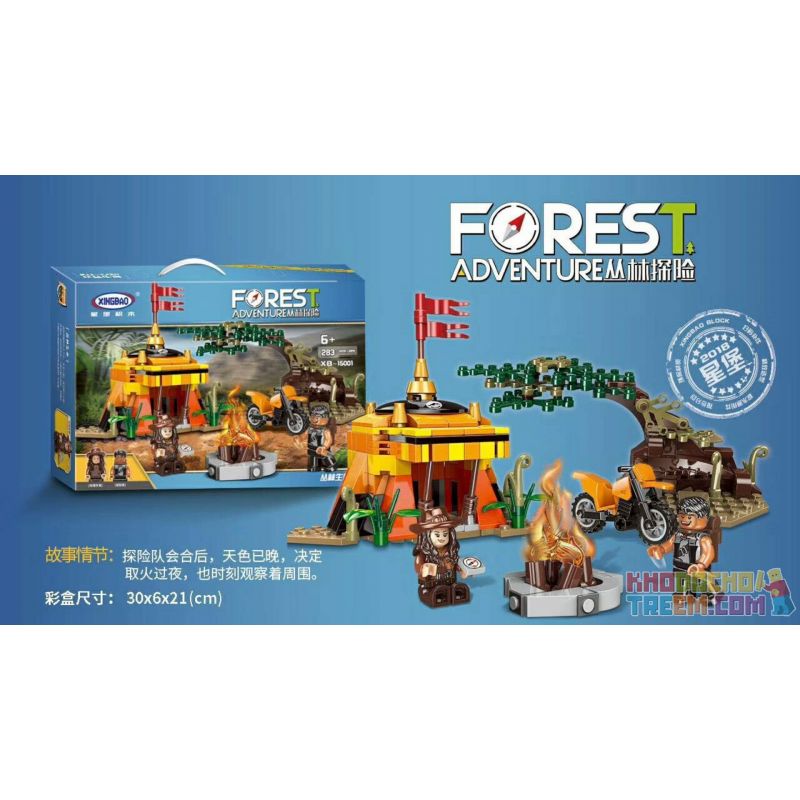 XINGBAO XB-15001 15001 XB15001 Xếp hình kiểu Lego FOREST ADVENTURE Jungle Adventure Jungle Survival Sinh Tồn Trong Rừng 283 khối