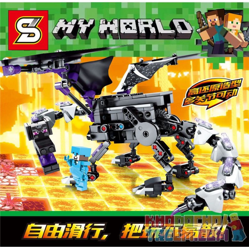 SHENG YUAN SY 7043 non Lego MILLAGE DRAGON DRAGON. bộ đồ chơi xếp lắp ráp ghép mô hình Minecraft MY WORLD Game Xây Dựng 285 khối