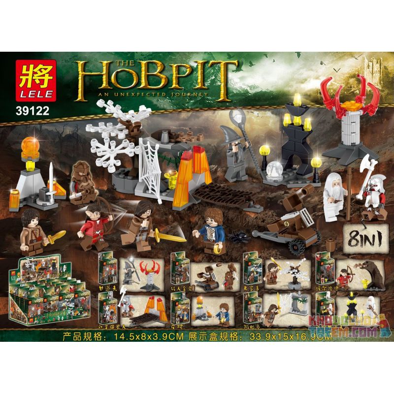 LELE 39122 Xếp hình kiểu Lego THE LORD OF THE RINGS The Hobpit Magic Rings Honde People 8 Gan Dafu, Dwarf Golden, Fondo, Erlond,