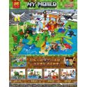 LELE 33259 non Lego LÀNG LA ROCHELIS 4 CẢNH RỪNG VUI NHỘN ĐẢO ĐỒNG CỎ CÁNH TUYẾT bộ đồ chơi xếp lắp ráp ghép mô hình Minecraft MY WORLD 4IN1 Game Xây Dựng