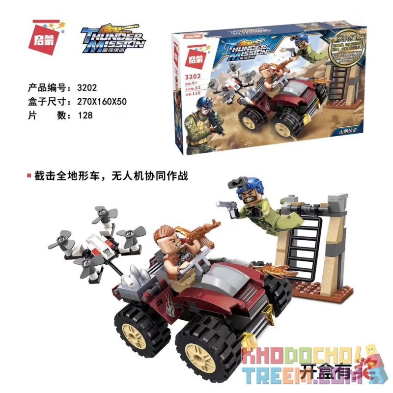 Enlighten 3202 Qman 3202 Xếp hình kiểu Lego ThunderMission Thunder Mission Mountain Road Ambush Phục Kích đường Núi 128 khối Enlighten 3202 Qman 3202 Xếp hình kiểu Lego ThunderMission Thunder Mission Mountain Road Ambush Phục Kích đường Núi 128 khối
