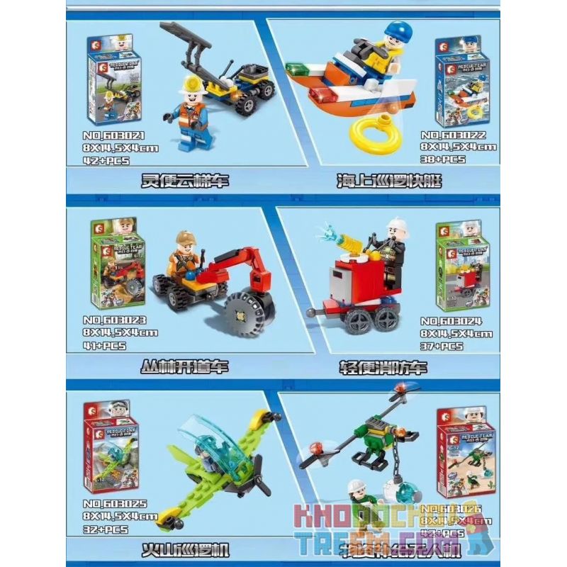 SEMBO 603028 603021 603022 603023 603024 603025 603026 603027 non Lego CỨU HỘ KẾT HỢP MECH 8 LOẠI XE THANG TIỆN DỤNG TÀU CAO TỐC TUẦN TRA HÀNG HẢI ĐƯỜNG RỪNG HỎA HẠNG NHẸ MÁY BAY NÚI LỬA KHÔNG NGƯỜI LÁI CUNG CẤP VẬT LIỆU XUYÊN TƯỜNG VÙNG ĐỘNG ĐẤT PHÁ BĂNG TUYẾT bộ đồ chơi xếp lắp ráp ghép mô hình Rescue Team Đội Cứu Hộ 309 khối