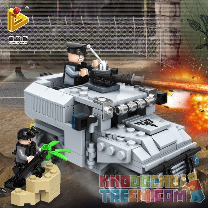 PanlosBrick 635006 Panlos Brick 635006 non  XE TẤN CÔNG CÓ VŨ TRANG bộ đồ chơi xếp lắp ráp ghép mô hình Gun Strike GUNSTRIKE Đấu Súng 225 khối
