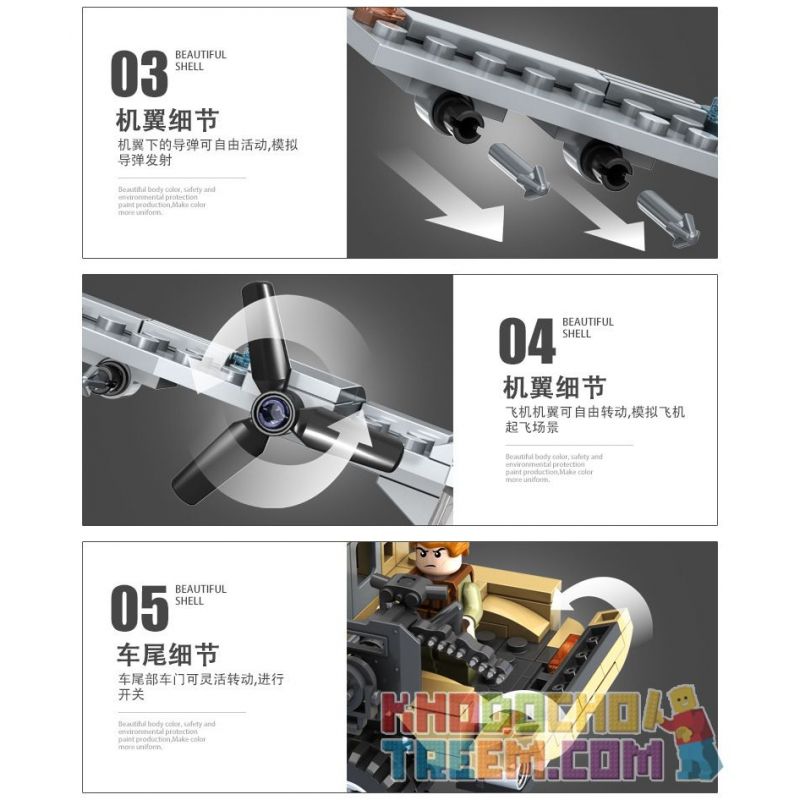 PanlosBrick 635007 Panlos Brick 635007 non  MÁY BAY CHIẾN ĐẤU TRÊN BIỂN bộ đồ chơi xếp lắp ráp ghép mô hình Gun Strike GUNSTRIKE Đấu Súng 235 khối