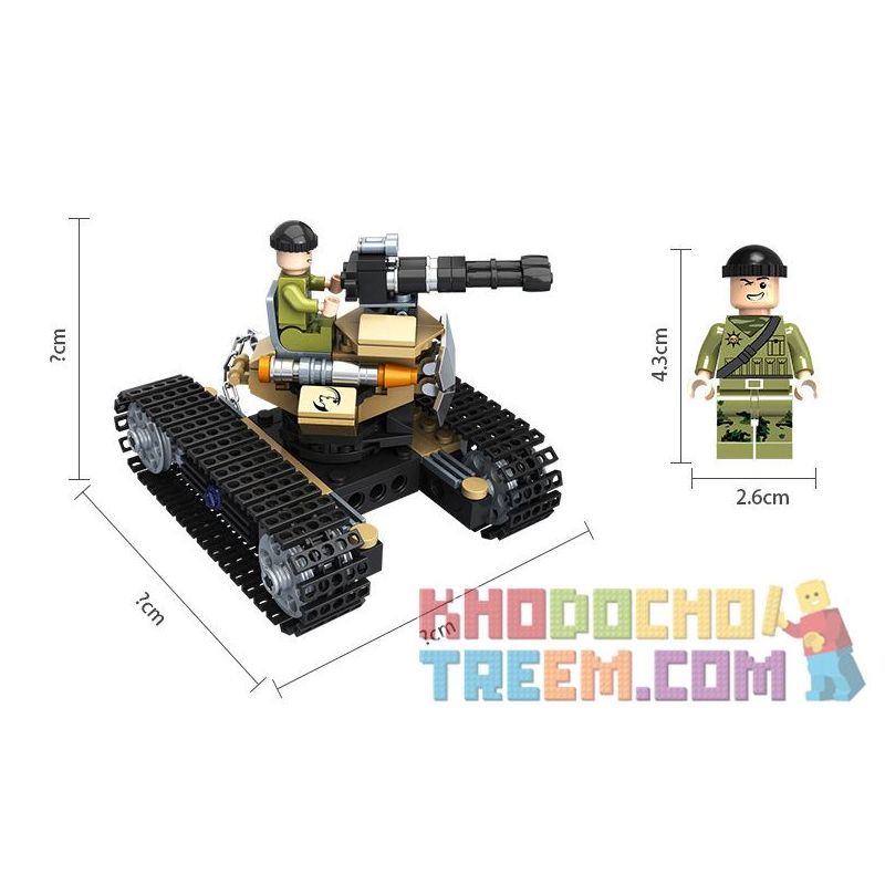 PanlosBrick 635009 Panlos Brick 635009 non  PHÁO TỰ HÀNH THEO DÕI bộ đồ chơi xếp lắp ráp ghép mô hình Gun Strike GUNSTRIKE Đấu Súng 263 khối