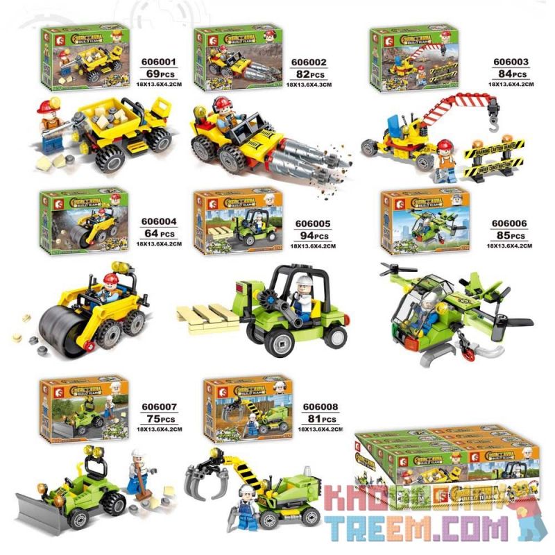 SHENG YUAN SY 606001 606002 606003 606004 606005 606006 606007 606008 Xếp hình kiểu Lego BUILD TEAM Engineering Vehicles 8 Types Of Small Dump Trucks, Drilling Machines, Portable Cranes, Road Rollers, SHENG YUAN SY 606001 606002 606003 606004 606005 606006 606007 606008 Xếp hình kiểu Lego BUILD TEAM Engineering Vehicles 8 Types Of Small Dump Trucks, Drilling Machines, Portable Cranes, Road Rollers,