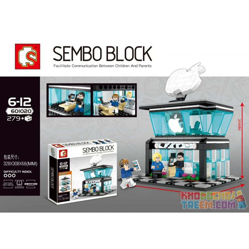 SHENG YUAN SY 601020 non Lego CỬA HÀNG TÁO bộ đồ chơi xếp lắp ráp ghép mô hình Mini Modular SEMBO BLOCK APPLE Đường Phố Thu Nhỏ 279 khối