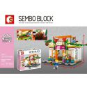 SHENG YUAN SY 601023 non Lego CỬA HÀNG HOA bộ đồ chơi xếp lắp ráp ghép mô hình Mini Modular SEMBO BLOCK FLORIST Đường Phố Thu Nhỏ 322 khối