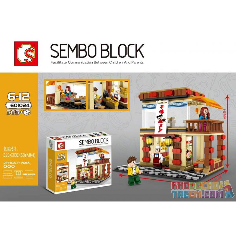 SHENG YUAN SY 601024 non Lego AJISEN RAMEN. bộ đồ chơi xếp lắp ráp ghép mô hình Mini Modular SEMBO BLOCK Đường Phố Thu Nhỏ 365 khối