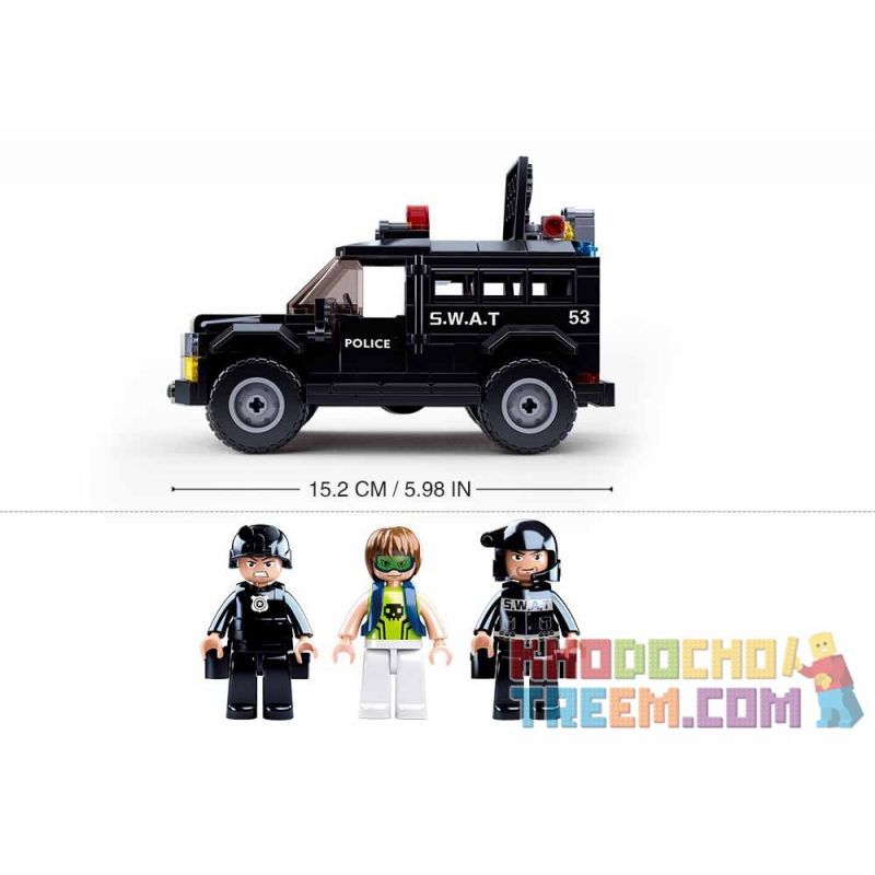 SLUBAN M38-B0653 B0653 0653 M38B0653 38-B0653 non  XE TẤN CÔNG BỌC THÉP ĐẶC BIỆT bộ đồ chơi xếp lắp ráp ghép mô hình Police ARMORED ASSAULT VEHICLE Cảnh Sát 293 khối
