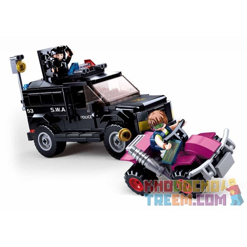 SLUBAN M38-B0653 B0653 0653 M38B0653 38-B0653 non  XE TẤN CÔNG BỌC THÉP ĐẶC BIỆT bộ đồ chơi xếp lắp ráp ghép mô hình Police ARMORED ASSAULT VEHICLE Cảnh Sát 293 khối