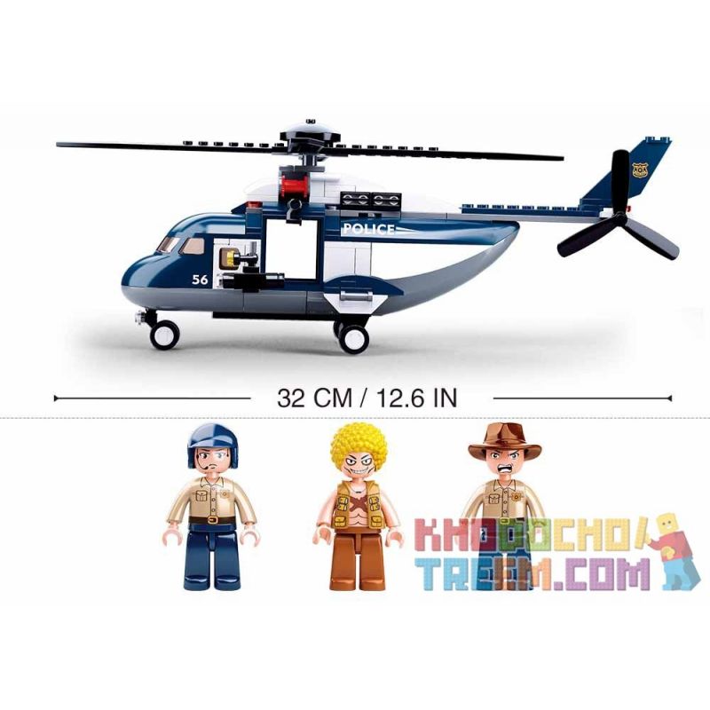SLUBAN M38-B0656 B0656 0656 M38B0656 38-B0656 non  TRỰC THĂNG CÁNH QUẠT CẢNH SÁT bộ đồ chơi xếp lắp ráp ghép mô hình Police POLICE POTORCRAFT 285 khối