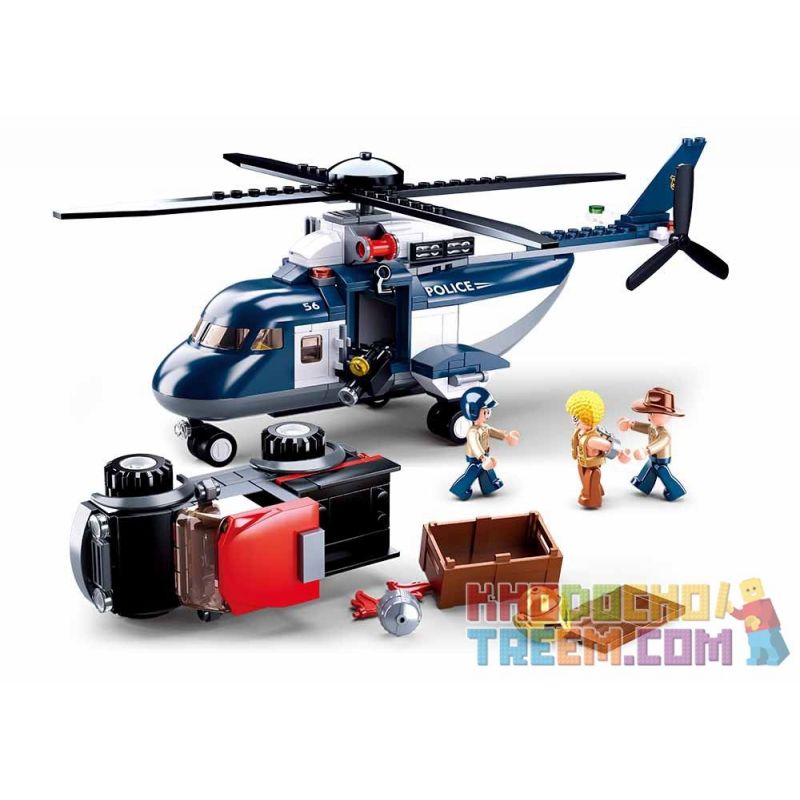 SLUBAN M38-B0656 B0656 0656 M38B0656 38-B0656 non  TRỰC THĂNG CÁNH QUẠT CẢNH SÁT bộ đồ chơi xếp lắp ráp ghép mô hình Police POLICE POTORCRAFT 285 khối