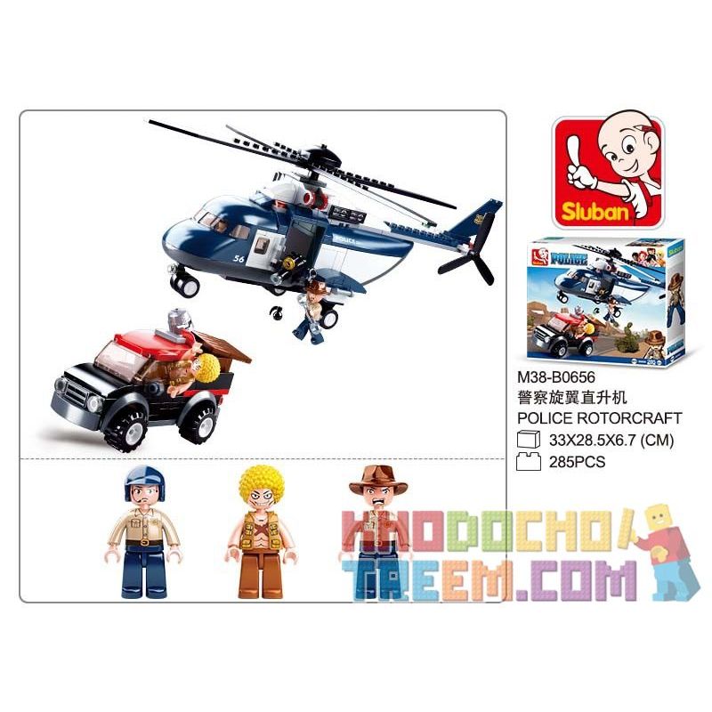 SLUBAN M38-B0656 B0656 0656 M38B0656 38-B0656 non  TRỰC THĂNG CÁNH QUẠT CẢNH SÁT bộ đồ chơi xếp lắp ráp ghép mô hình Police POLICE POTORCRAFT 285 khối