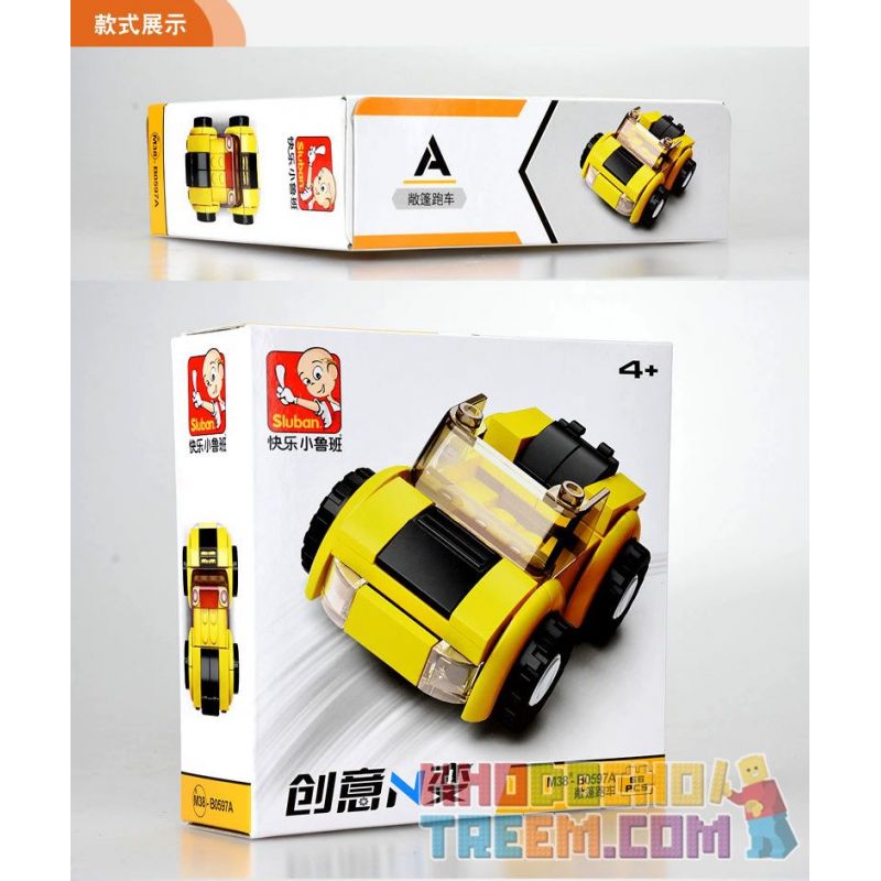 SLUBAN M38 non  XE THỂ THAO MUI TRẦN 4 MÀU VÀNG ĐỊA HÌNH XANH ĐẦU KÉO ĐUA F3 ĐỎ bộ đồ chơi xếp lắp ráp ghép mô hình Creator Sáng Tạo 196 khối SLUBAN M38 non  XE THỂ THAO MUI TRẦN 4 MÀU VÀNG ĐỊA HÌNH XANH ĐẦU KÉO ĐUA F3 ĐỎ bộ đồ chơi xếp lắp ráp ghép mô hình Creator Sáng Tạo 196 khối
