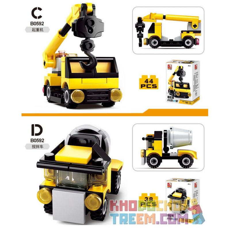 SLUBAN M38 non  4 LOẠI XE KỸ THUẬT MÁY ỦI XÚC CẨU TRỘN bộ đồ chơi xếp lắp ráp ghép mô hình Creator Sáng Tạo 161 khối SLUBAN M38 non  4 LOẠI XE KỸ THUẬT MÁY ỦI XÚC CẨU TRỘN bộ đồ chơi xếp lắp ráp ghép mô hình Creator Sáng Tạo 161 khối