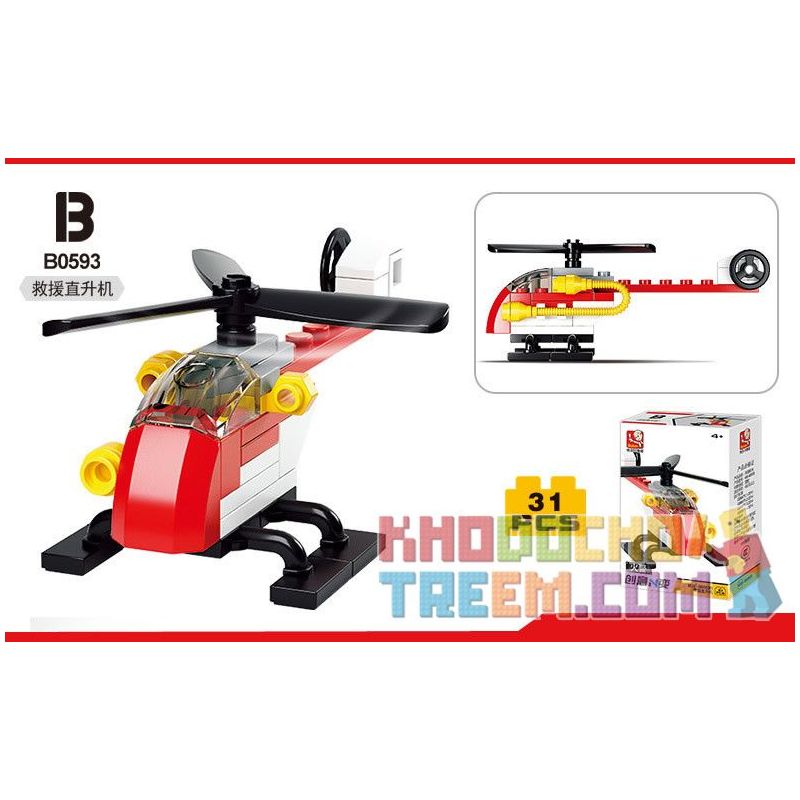 SLUBAN M38 non  4 LOẠI XE CỨU HỎA bộ đồ chơi xếp lắp ráp ghép mô hình Creator Sáng Tạo 138 khối