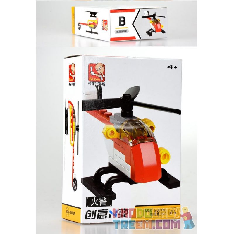 SLUBAN M38 non  4 LOẠI XE CỨU HỎA bộ đồ chơi xếp lắp ráp ghép mô hình Creator Sáng Tạo 138 khối