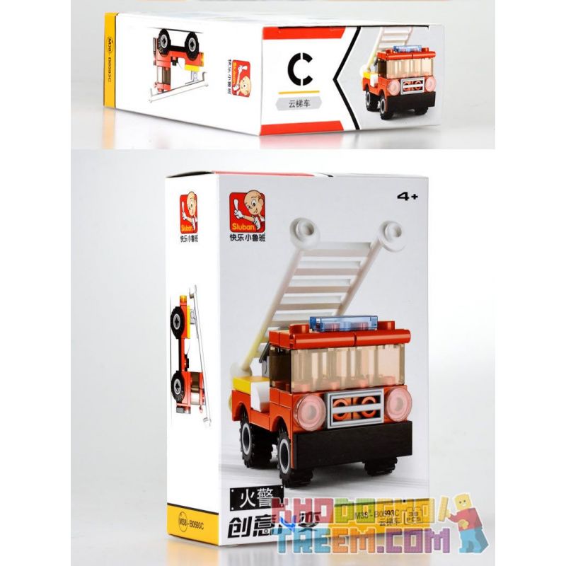SLUBAN M38 non  4 LOẠI XE CỨU HỎA bộ đồ chơi xếp lắp ráp ghép mô hình Creator Sáng Tạo 138 khối