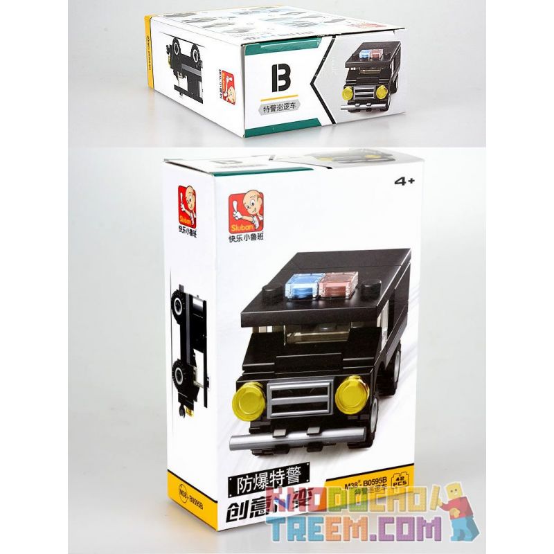 SLUBAN M38 non  CẢNH SÁT ĐẶC NHIỆM CHỐNG CHÁY NỔ 4 TRỰC THĂNG TUẦN TRA XE BỌC THÉP TẤN CÔNG bộ đồ chơi xếp lắp ráp ghép mô hình Creator Sáng Tạo 163 khối