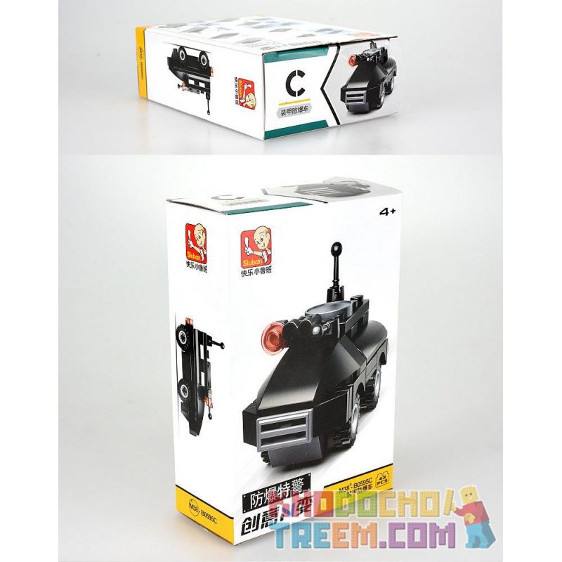 SLUBAN M38 non  CẢNH SÁT ĐẶC NHIỆM CHỐNG CHÁY NỔ 4 TRỰC THĂNG TUẦN TRA XE BỌC THÉP TẤN CÔNG bộ đồ chơi xếp lắp ráp ghép mô hình Creator Sáng Tạo 163 khối