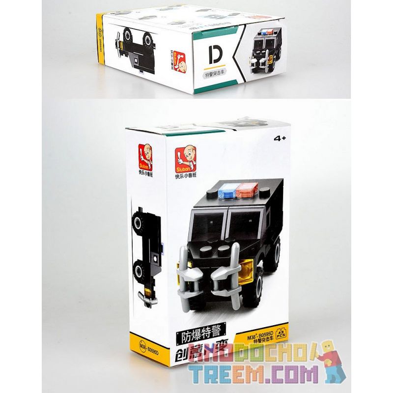 SLUBAN M38 non  CẢNH SÁT ĐẶC NHIỆM CHỐNG CHÁY NỔ 4 TRỰC THĂNG TUẦN TRA XE BỌC THÉP TẤN CÔNG bộ đồ chơi xếp lắp ráp ghép mô hình Creator Sáng Tạo 163 khối