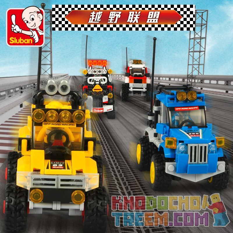 SLUBAN M38-B0663A B0663A 0663A M38B0663A 38-B0663A non  CONQUEROR ĐÌNH CHỈ XE ĐỊA HÌNH bộ đồ chơi xếp lắp ráp ghép mô hình Speed Champions Racing Cars CONQUEROR OFF ROAD CAR WITH SUSPENSION Đua Xe Công Thức 149 khối