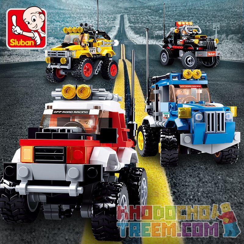 SLUBAN M38-B0663A B0663A 0663A M38B0663A 38-B0663A non  CONQUEROR ĐÌNH CHỈ XE ĐỊA HÌNH bộ đồ chơi xếp lắp ráp ghép mô hình Speed Champions Racing Cars CONQUEROR OFF ROAD CAR WITH SUSPENSION Đua Xe Công Thức 149 khối