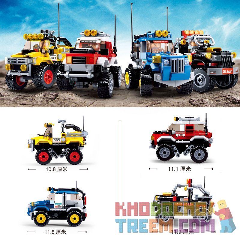 SLUBAN M38-B0663A B0663A 0663A M38B0663A 38-B0663A non  CONQUEROR ĐÌNH CHỈ XE ĐỊA HÌNH bộ đồ chơi xếp lắp ráp ghép mô hình Speed Champions Racing Cars CONQUEROR OFF ROAD CAR WITH SUSPENSION Đua Xe Công Thức 149 khối