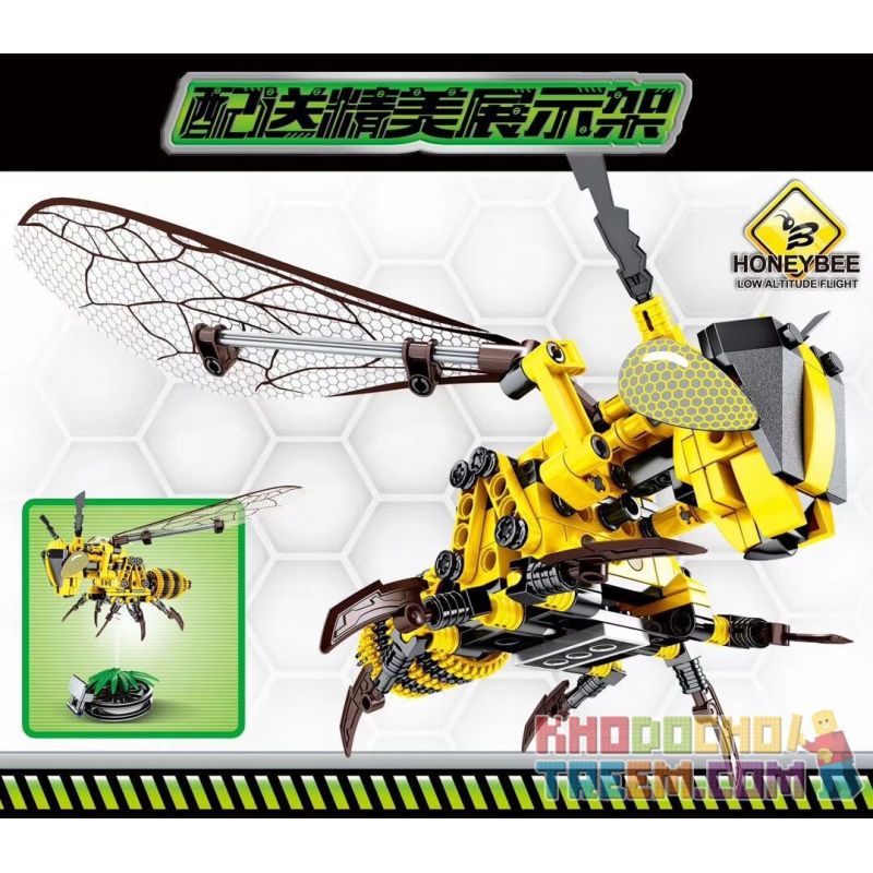 SEMBO 703200 non  CON ONG bộ đồ chơi xếp lắp ráp ghép mô hình  TECHNIQUE HONEYBEE Kỹ Thuật Công Nghệ Cao Mô Hình Phương Tiện 236 khối