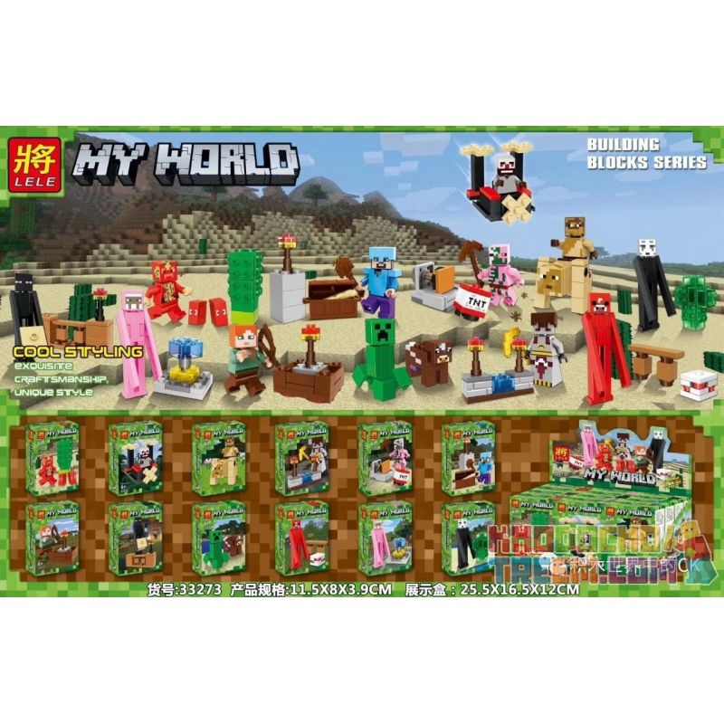 LELE 33273 Xếp hình kiểu Lego MINECRAFT MY WORLD Talent Props 12 12 đạo Cụ Minifigure LELE 33273 Xếp hình kiểu Lego MINECRAFT MY WORLD Talent Props 12 12 đạo Cụ Minifigure