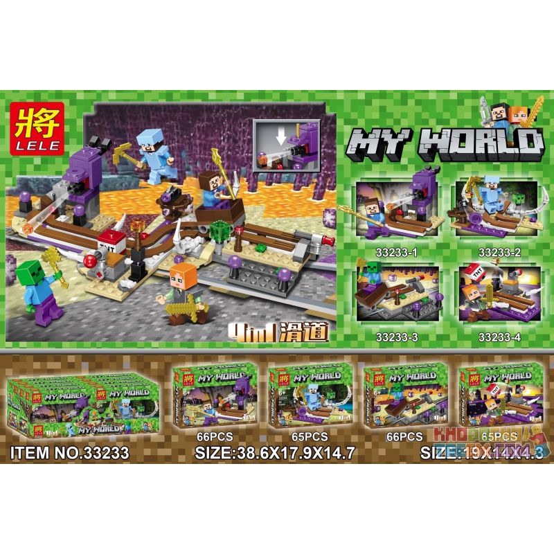 LELE 33233 33233-1 33233-2 33233-3 33233-4 Xếp hình kiểu Lego MINECRAFT My World 4-in-1 Slide Trang Trình Bày 4 Trong 1 gồm 4 hộp nhỏ 262 khối LELE 33233 33233-1 33233-2 33233-3 33233-4 Xếp hình kiểu Lego MINECRAFT My World 4-in-1 Slide Trang Trình Bày 4 Trong 1 gồm 4 hộp nhỏ 262 khối