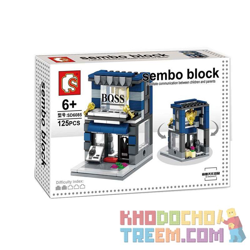 SEMBO WEKKI VIGGI SD6085 6085 non Lego CỬA HÀNG BOSS bộ đồ chơi xếp lắp ráp ghép mô hình Mini Modular SEMBO BLOCK Đường Phố Thu Nhỏ 125 khối