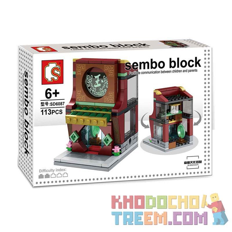 SEMBO WEKKI VIGGI SD6087 6087 non Lego CHẾ ĐỘ XEM PHỐ THU NHỎ YUDIAN bộ đồ chơi xếp lắp ráp ghép mô hình Mini Modular SEMBO BLOCK Đường Phố Thu Nhỏ 113 khối