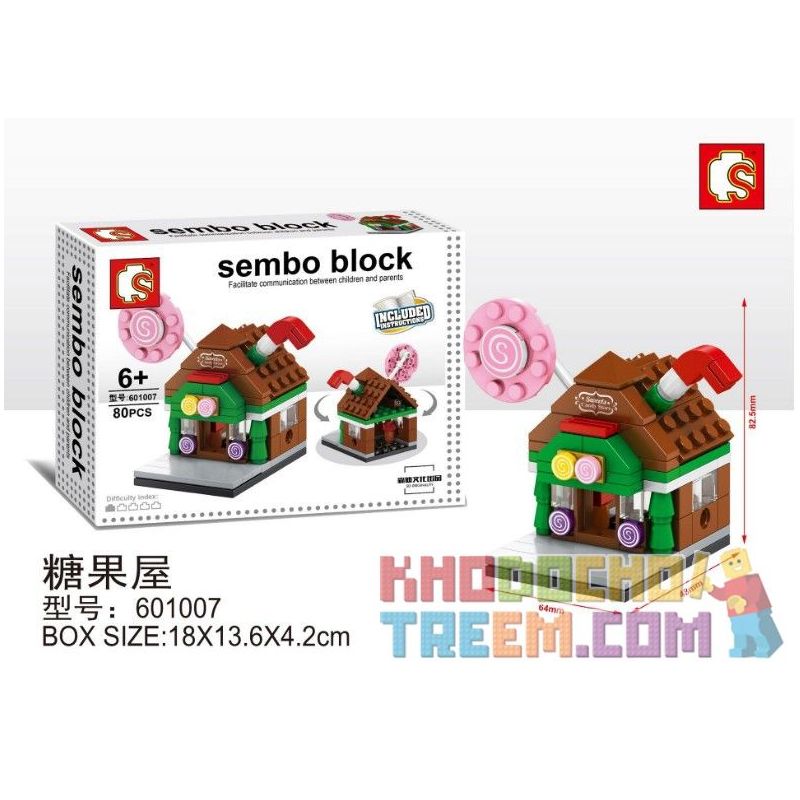 SEMBO WEKKI VIGGI 601007 non Lego NHÀ KẸO bộ đồ chơi xếp lắp ráp ghép mô hình Mini Modular SEMBO BLOCK Đường Phố Thu Nhỏ 80 khối