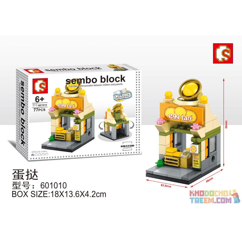 SHENG YUAN SY 601010 Xếp hình kiểu Lego MINI MODULAR Sembo Block:Eggtart Cửa hàng bánh trứng 77 khối SHENG YUAN SY 601010 Xếp hình kiểu Lego MINI MODULAR Sembo Block:Eggtart Cửa hàng bánh trứng 77 khối