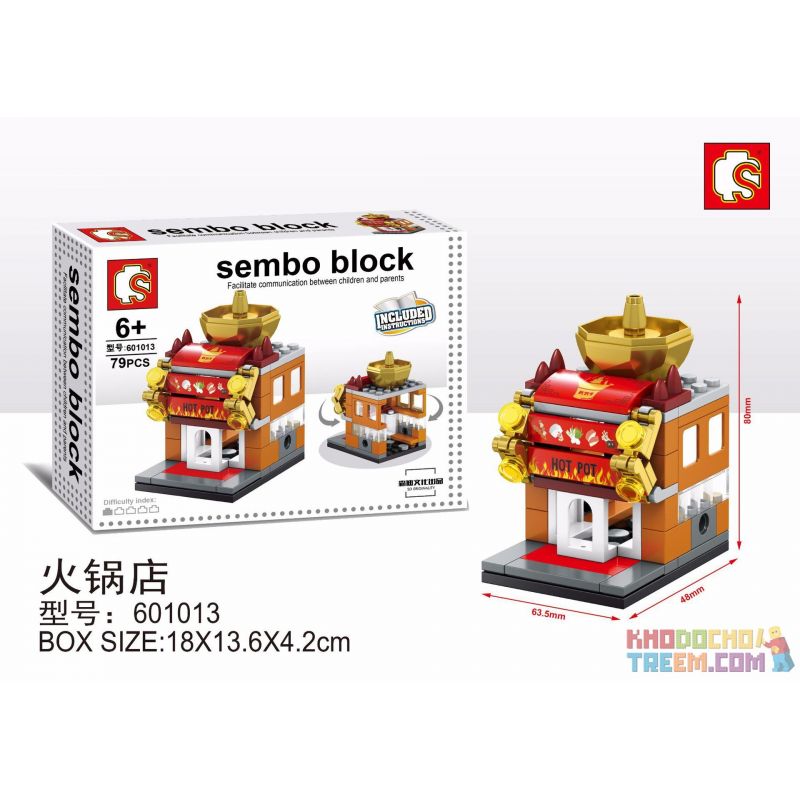 SEMBO WEKKI VIGGI 601013 non Lego NHÀ HÀNG LẨU bộ đồ chơi xếp lắp ráp ghép mô hình Mini Modular SEMBO BLOCK Đường Phố Thu Nhỏ 79 khối