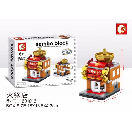 SEMBO WEKKI VIGGI 601013 non  NHÀ HÀNG LẨU bộ đồ chơi xếp lắp ráp ghép mô hình Mini Modular SEMBO BLOCK Đường Phố Thu Nhỏ 79 khối
