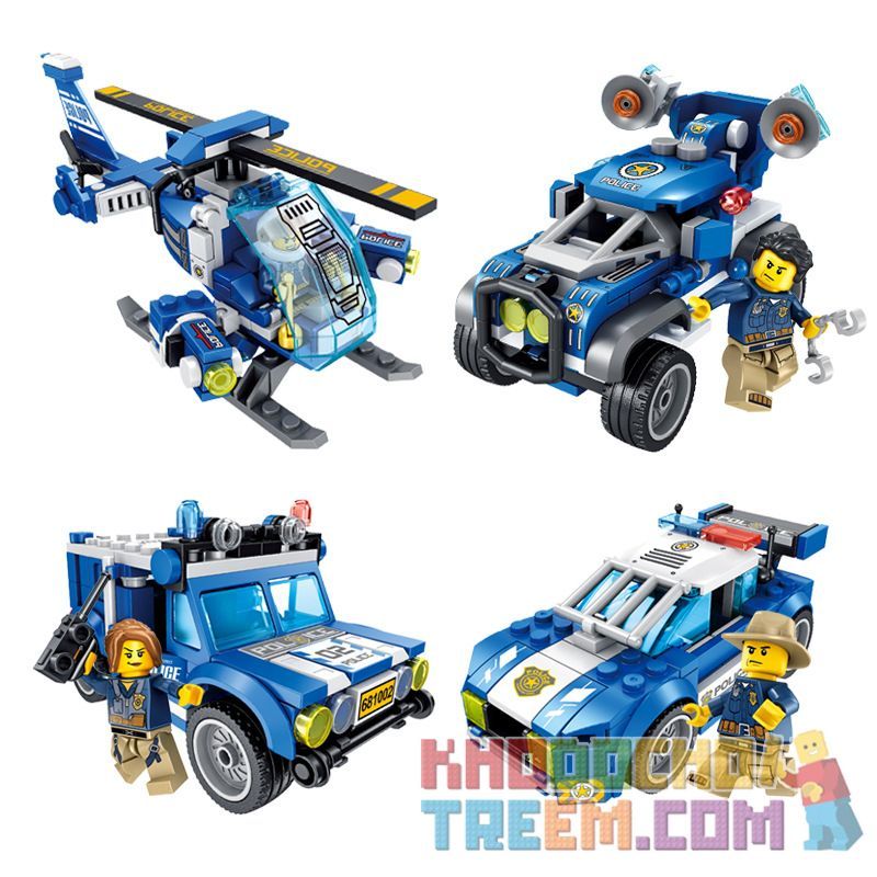 PanlosBrick 681002A 681002B 681002C 681002D Panlos Brick 681002A 681002B 681002C 681002D non  MÁY BAY TUẦN TRA RỪNG XE ĐỊA HÌNH HUMMER CẢNH SÁT bộ đồ chơi xếp lắp ráp ghép mô hình Police 155 khối