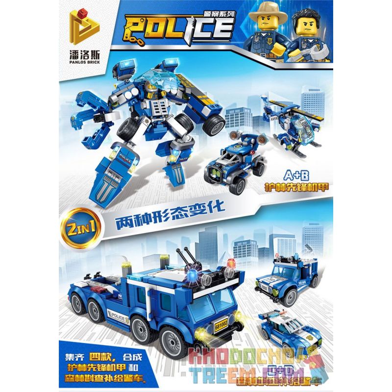 PanlosBrick 681002A 681002B 681002C 681002D Panlos Brick 681002A 681002B 681002C 681002D non  MÁY BAY TUẦN TRA RỪNG XE ĐỊA HÌNH HUMMER CẢNH SÁT bộ đồ chơi xếp lắp ráp ghép mô hình Police 155 khối