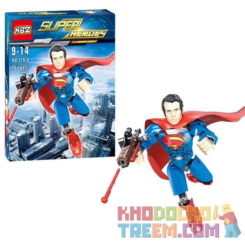 XSZ KSZ 319-4 Xếp hình kiểu Lego TECHNIC Assembled Doll Superman Siêu Nhân 76 khối XSZ KSZ 319-4 Xếp hình kiểu Lego TECHNIC Assembled Doll Superman Siêu Nhân 76 khối