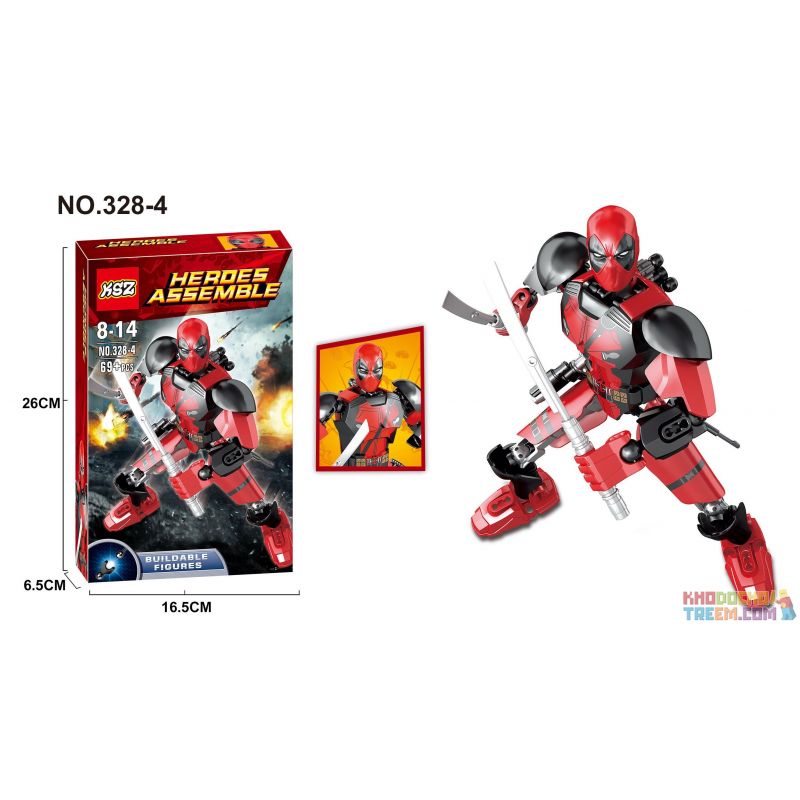 XSZ KSZ 328-4 Xếp hình kiểu Lego TECHNIC Deadpool 69 khối XSZ KSZ 328-4 Xếp hình kiểu Lego TECHNIC Deadpool 69 khối