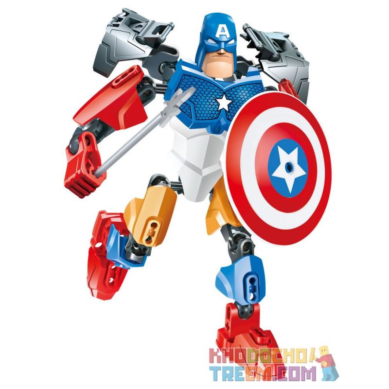 XSZ KSZ 508 non Lego ĐỘI TRƯỞNG MỸ bộ đồ chơi xếp lắp ráp ghép mô hình Marvel Super Heroes INVINCIBILITY HEROES Siêu Anh Hùng Marvel 31 khối