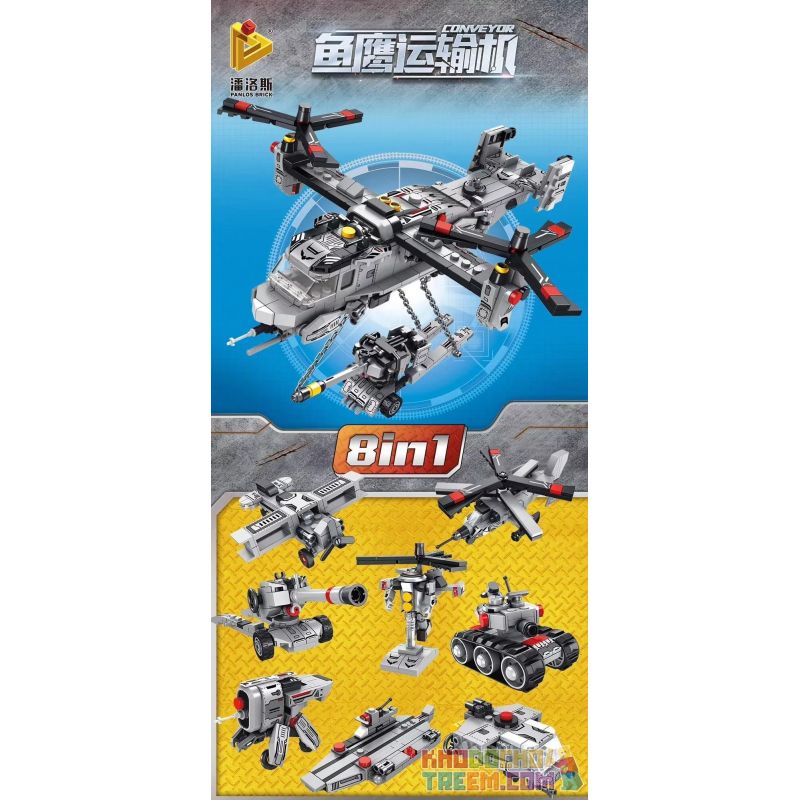 PanlosBrick 633022A 633022B 633022C 633022D 633022E 633022F 633022G 633022H Panlos Brick 633022A 633022B 633022C 633022D 633022E 633022F 633022G 633022H non  MÁY BAY VẬN TẢI OSPREY TỔ HỢP 8IN1 bộ đồ chơi xếp lắp ráp ghép mô hình Military Army CONVEROR Quân Sự Bộ Đội