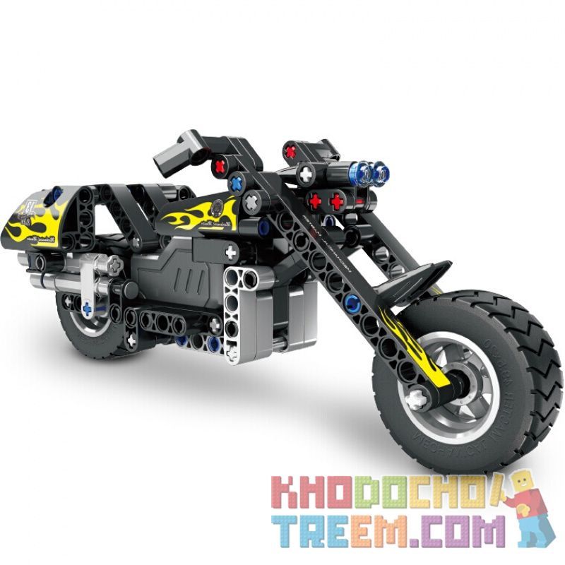 QIHUI 5801 non Lego XE MÔ TÔ HARLEY KÉO LẠI bộ đồ chơi xếp lắp ráp ghép mô hình Technic Kỹ Thuật Công Nghệ Cao Mô Hình Phương Tiện 183 khối