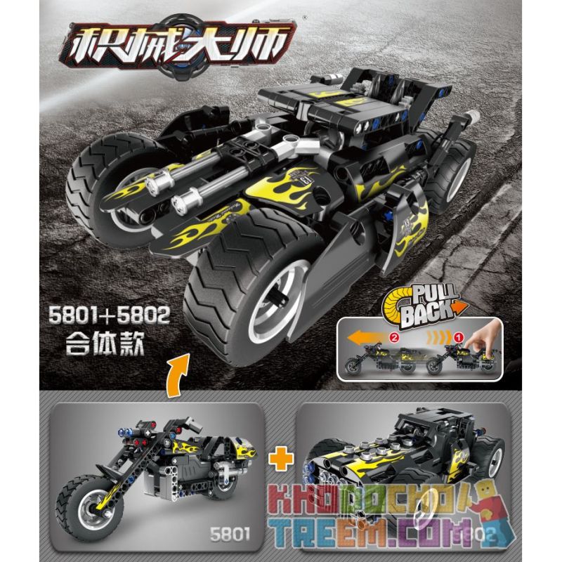 QIHUI 5801 non  XE MÔ TÔ HARLEY KÉO LẠI bộ đồ chơi xếp lắp ráp ghép mô hình  Kỹ Thuật Công Nghệ Cao Mô Hình Phương Tiện 183 khối