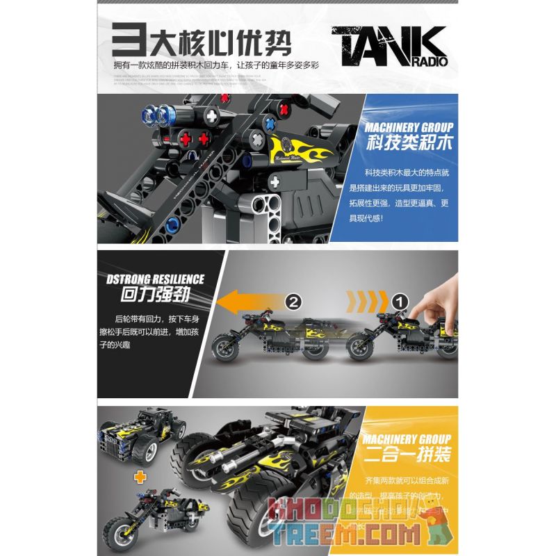 QIHUI 5801 non  XE MÔ TÔ HARLEY KÉO LẠI bộ đồ chơi xếp lắp ráp ghép mô hình  Kỹ Thuật Công Nghệ Cao Mô Hình Phương Tiện 183 khối